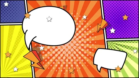 Comic background with vibrant colors and explosive design elements  Stock Footage 293263222