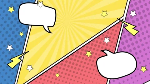 Comic background with vibrant colors and explosive design elements seamless 4k Stock Footage 293263960
