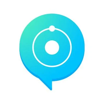 Comic balloon with an atom Stock Illustration