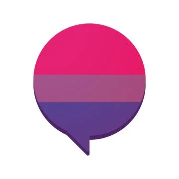Comic balloon with a bisexual pride flag Stock Illustration