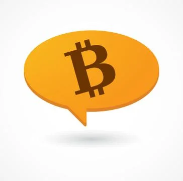 Comic balloon with a bitcoin icon Illustration