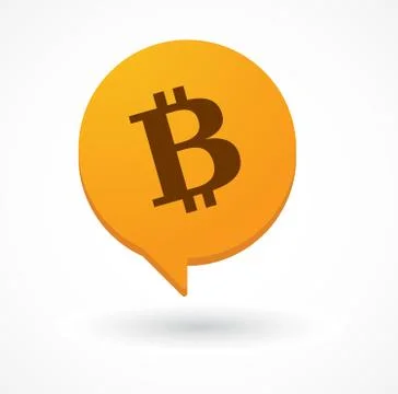 Comic balloon with a bitcoin icon Illustration