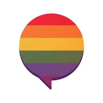 Comic balloon with a gay pride flag 스톡 일러스트