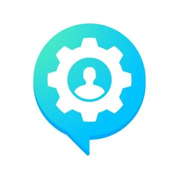 Comic balloon with a gear Stock Illustration