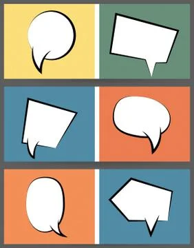 Comic balloon horizontal old retro banner Stock Illustration