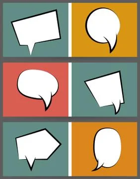 Comic balloon horizontal retro banner Stock Illustration