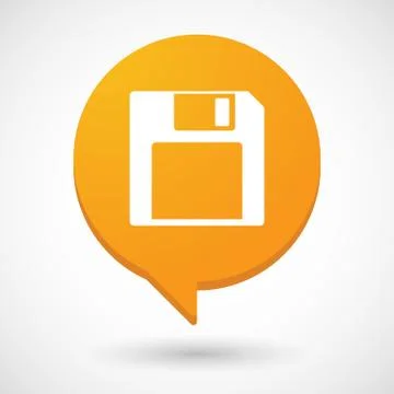 Comic balloon icon with a diskette Illustrazione stock