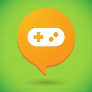 Comic balloon icon with a game pad Stock Illustration