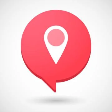 Comic balloon icon with a map mark Stock Illustration