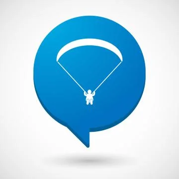 Comic balloon icon with a paraglider イラスト素材