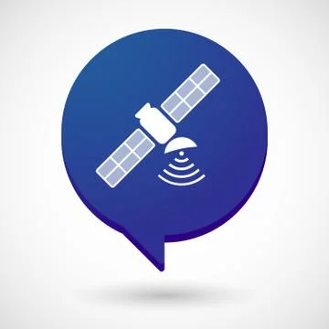 Comic balloon icon with a satellite Stock Illustration