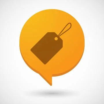 Comic balloon icon with a shopping label Stockillustratie