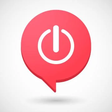 Comic balloon icon with an on off sign Stockillustratie