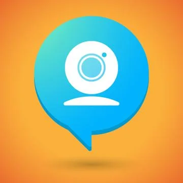 Comic balloon icon with a webcam Illustrazione stock