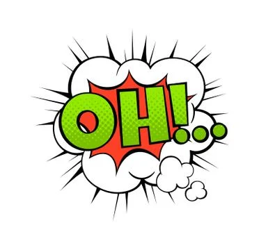 Comic balloon with text Oh. Pop art cartoon word in white thinking cloud vector Stockillustratie