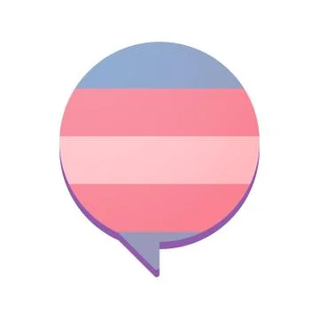 Comic balloon with a transgender pride flag Stock Illustration