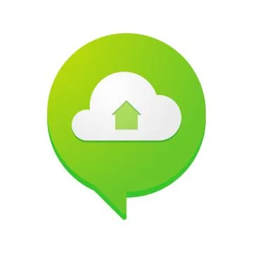 Comic balloonn with a cloud computing icon Stock Illustration