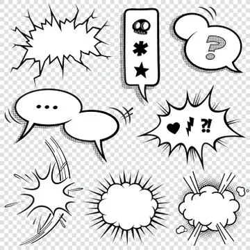 Comic Baloon Cartoon set 2 Illustrazione stock