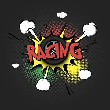 Comic bang with expression text Racing Stock Illustration
