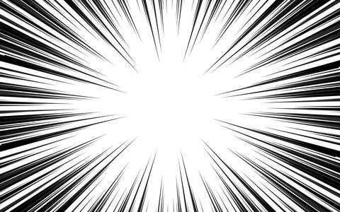 Comic. Black and white radial lines background. Manga speed frame. Superher.. Illustrazione stock