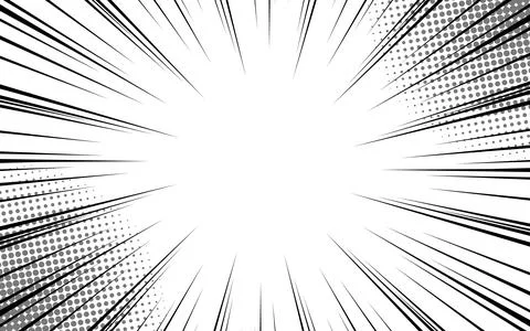 Comic. Black and white radial lines background. Manga speed frame. Superher.. Stock Illustration