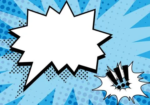 Comic Blank Speech Bubble In Bang Shape With Exclamation Marks. Design Of Empty Stock Illustration