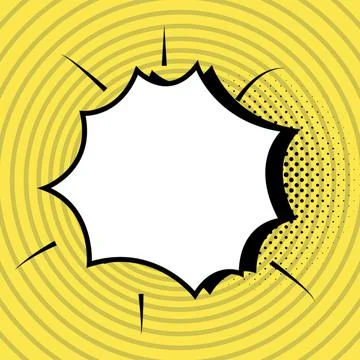 Comic Blank Speech Bubble With Copy Space Over Circular Color Background Design Stock Illustration