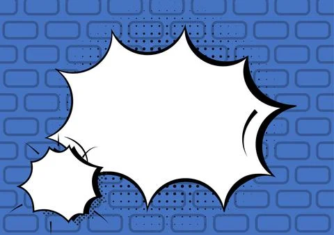 Comic Blank Speech Bubble With Copy Space And Colorful Doodles. Design Of Empty Stock Illustration