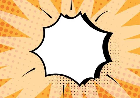 Comic Blank Speech Bubble With Copy Space And Colorful Doodles. Design Of Empty Stock Illustration