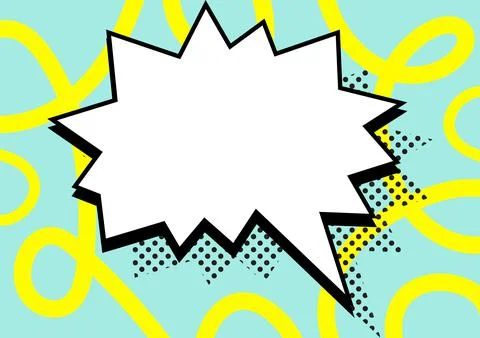 Comic Blank Speech Bubble With Copy Space For Messaging In Bang Shape Against Stock Illustration