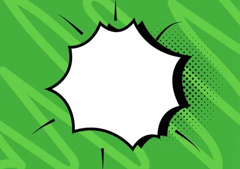 Comic Blank Speech Bubble With Copy Space Over Zigzag Color Background Design Stock Illustration