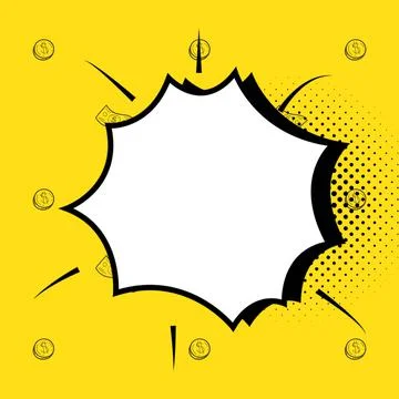 Comic Blank Speech Bubble With Copy Space Over Color Background Design. Empty Stockillustratie