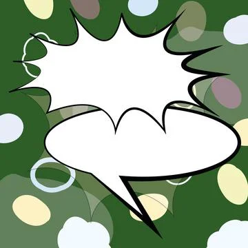 Comic Blank Speech Bubble With Copy Space And Colorful Doodles. Design Of Empty Stock Illustration