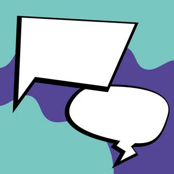 Comic Blank Speech Bubble With Copy Space Over Circular Color Background Design Stockillustratie