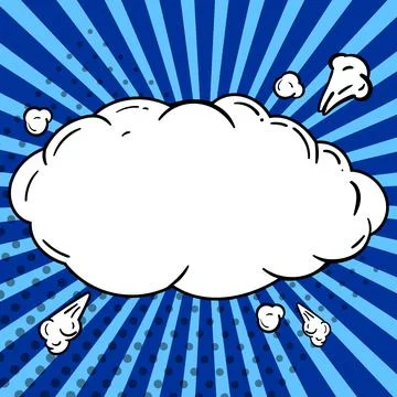 Comic Blank Speech Bubble With Copy Space Over Circular Color Background Design Stockillustratie