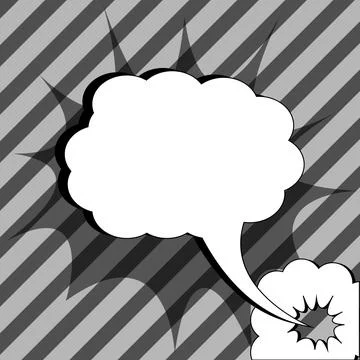 Comic Blank Speech Bubble With Copy Space And Colorful Doodles. Design Of Empty Stock Illustration