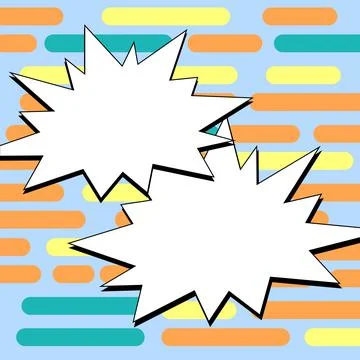 Comic Blank Speech Bubble With Copy Space And Colorful Doodles. Design Of Empty Stock Illustration