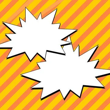 Comic Blank Speech Bubble With Copy Space And Colorful Doodles. Design Of Empty Stock Illustration