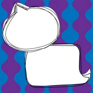 Comic Blank Speech Bubble With Copy Space Over Circular Color Background Design Stock Illustration