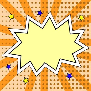 Comic Blank Speech Bubble With Copy Space Over Circular Color Background Design Stockillustratie