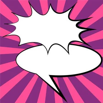 Comic Blank Speech Bubble With Copy Space And Colorful Doodles. Design Of Empty Stock Illustration