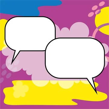 Comic Blank Speech Bubble With Copy Space Over Circular Color Background Design Stockillustratie