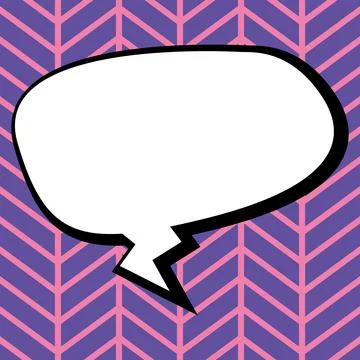 Comic Blank Speech Bubble With Copy Space Over Circular Color Background Design Stockillustratie