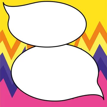 Comic Blank Speech Bubble With Copy Space Over Circular Color Background Design Stockillustratie