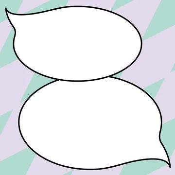 Comic Blank Speech Bubble With Copy Space Over Circular Color Background Design Stockillustratie