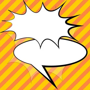 Comic Blank Speech Bubble With Copy Space And Colorful Doodles. Design Of Empty Stock Illustration