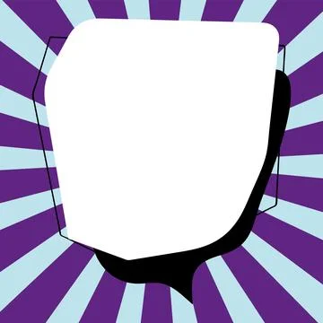 Comic Blank Speech Bubble With Copy Space Over Circular Color Background Design Illustrazione stock