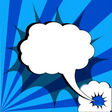 Comic Blank Speech Bubble With Copy Space And Colorful Doodles. Design Of Empty Stock Illustration