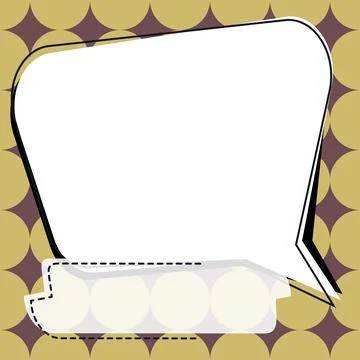 Comic Blank Speech Bubble With Copy Space Over Circular Color Background Design Stock Illustration