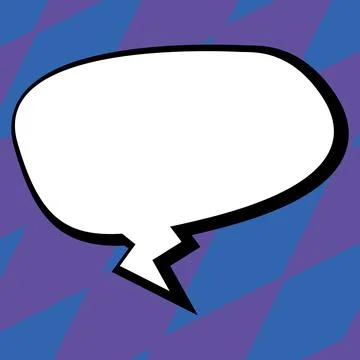 Comic Blank Speech Bubble With Copy Space Over Circular Color Background Design Illustrazione stock